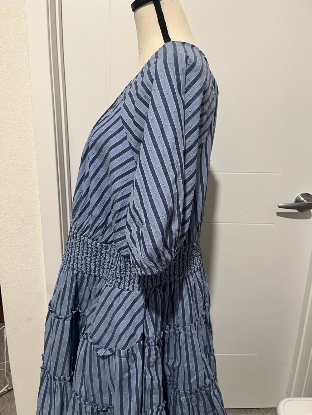 Torrid Belle Isle Stripe Peasant Mini Dress Cottagecore Coquette Feminine Boho - Picture 8 of 16